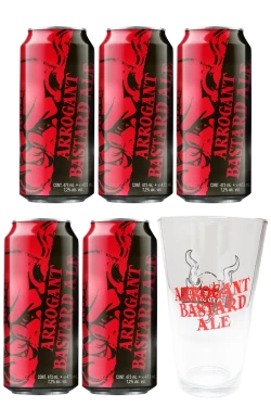 Stone Brewing USA arrogant bastard sixpack mit glas - Die Bierothek