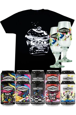 Brauerei VandeStreek Alkoholfreie Bierpaket mit Glas & T-Shirt