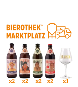 Brauerei Hertl Verwandte mit Glas