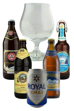 Brauerei Bierpaket Weihnachtsbiere mit Glas