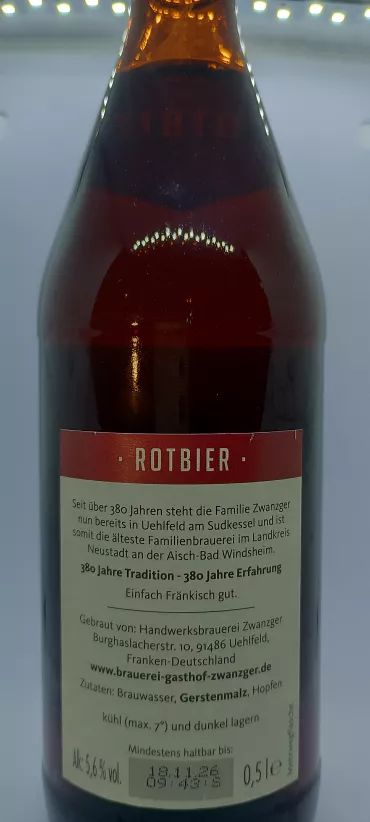 Product Zwanzger Rotbier