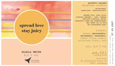 Product spread love stay juicy